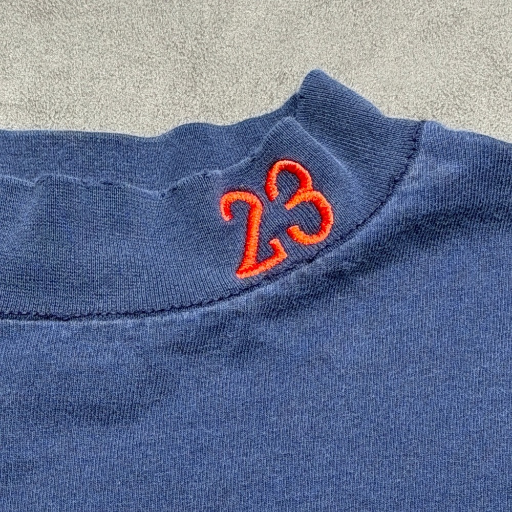 Vtg 90s Rawlings Mock Neck Shirt Mens XL Navy Blue Long Sleeve Baseball 23 USA - Picture 2 of 9